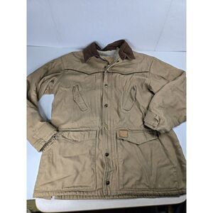 Powder River Outfitters Panhandle Slim Men's L Large Sherpa Lined Canvas Jacket